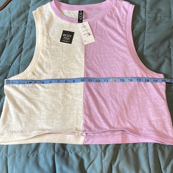 NEW Cotton On Body Tank Top Large Purple Orchid White Split Color Sleeveless - Picture 14 of 15